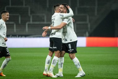Sao Paulo (SP), Brezilya 07 / 29 / 2023 - Korintliler 'den Maycon, 2023 Brezilya Futbol Şampiyonası' nın 17. turu için geçerli olan Corinthians ve Vasco da Gama arasında oynanan karşılaşmada golünü kutluyor.
