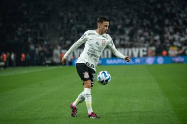 Sao Paulo (SP), Brezilya 08 / 01 / 2023 - Korintliler 'den Matheus Araujo, Corinthians ve Newell' s Old Boys arasında oynanan karşılaşmada, Copa Sudamericana 2023 'ün ilk ayağı için geçerli oldu.