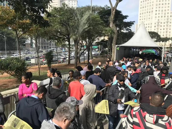 Long Line Unemployed People Register Companies August 2023 Sao Paulo — Stock Photo, Image