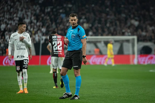 Sao Paulo (SP), Brezilya 08 / 01 / 2023 - Corinthians ve Newell 's Old Boys arasındaki maç, Neo Quimica Arena' da düzenlenen Copa Sudamericana 2023 turunun ilk ayağı için geçerli