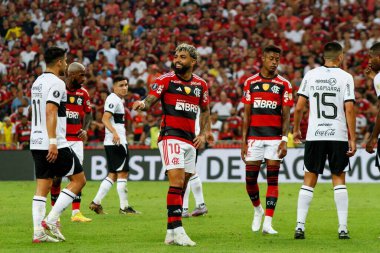 Libertadores Kupası: Flamengo Olimpia 'ya karşı. 3 Ağustos 2023, Rio de Janeiro, Brezilya: Gabi Gol (Flamengo) Flamengo ve Olimpia arasındaki futbol maçı sırasında, Amerika Libertadores 2023 'ün ilk ayağı için geçerlidir., 