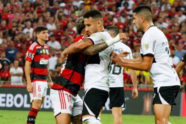 Libertadores Kupası: Flamengo Olimpia 'ya karşı. 3 Ağustos 2023, Rio de Janeiro, Brezilya: Gabi Gol (Flamengo) Flamengo ve Olimpia arasındaki futbol maçı sırasında, Amerika Libertadores 2023 'ün ilk ayağı için geçerlidir., 