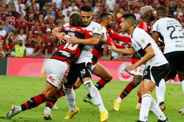Libertadores Kupası: Flamengo Olimpia 'ya karşı. 3 Ağustos 2023, Rio de Janeiro, Brezilya: Gabi Gol (Flamengo) Flamengo ve Olimpia arasındaki futbol maçı sırasında, Amerika Libertadores 2023 'ün ilk ayağı için geçerlidir., 