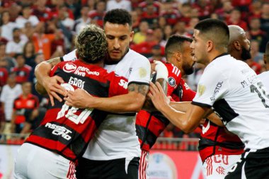 Libertadores Kupası: Flamengo Olimpia 'ya karşı. 3 Ağustos 2023, Rio de Janeiro, Brezilya: Gabi Gol (Flamengo) Flamengo ve Olimpia arasındaki futbol maçı sırasında, Amerika Libertadores 2023 'ün ilk ayağı için geçerlidir., 