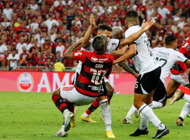 Libertadores Kupası: Flamengo Olimpia 'ya karşı. 3 Ağustos 2023, Rio de Janeiro, Brezilya: Gabi Gol (Flamengo) Flamengo ve Olimpia arasındaki futbol maçı sırasında, Amerika Libertadores 2023 'ün ilk ayağı için geçerlidir., 