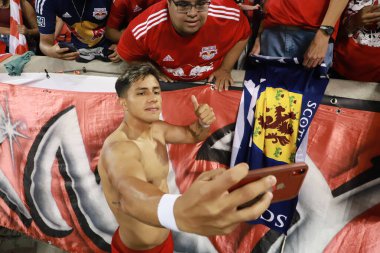 Lig Kupası: New York City FC 'ye karşı New York Red Bulls. 3 Ağustos 2023. Harrison, New Jersey, ABD: New York Red Bull Takımı, Harrisonn 'daki Red Bull Arena' da Lig Kupası için geçerli olan New York City FC 'ye karşı oynanan 16.