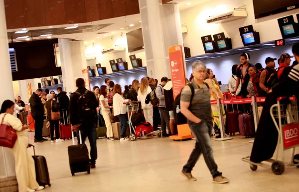 Repülőjegyek Törlése Santos Dumont Más Brazil Repülőtereken Rossz Idő Miatt — Stock Fotó