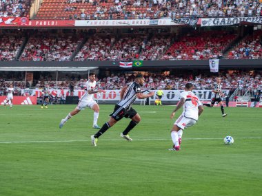 Sao Paulo (SP), Brezilya 08 / 06 / 2023 - Sao Paulo ve Atletico Mineiro arasında oynanan maçta bu Pazar öğleden sonra Cicero Pompei de Toledo Stadyumu, Morumbi 'de oynanan Brezilya Şampiyonası için geçerli olan maçta Hulk 