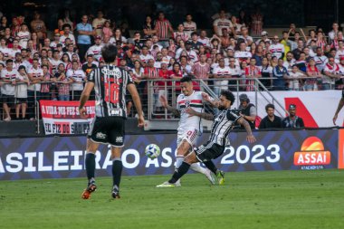 Sao Paulo (SP), Brezilya 08 / 06 / 2023 - Pazar öğleden sonra Cicero Pompei de Toledo Stadyumu, Morumbi 'deki Brezilya Şampiyonası için geçerli olan Sao Paulo ile Atletico Mineiro arasındaki maçta atış