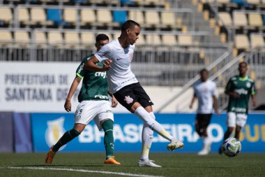 Santana de Parnaiba (SP), Brezilya 08 / 06 / 2023 - Palmeiras ve Corinthians arasındaki maç, 2023 Brezilya 20 Yaş Altı Şampiyonası 'nın ilk ayağı için geçerli. 