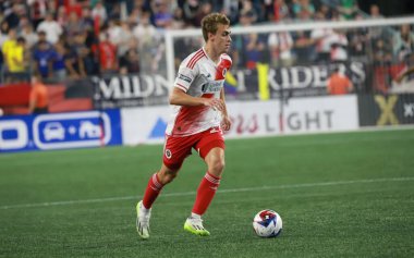 (Lig Kupası: Queretaro, New England 'a karşı. 07 Ağustos 2023, Boston, Massachusetts, ABD: Queretaro ve New England arasındaki futbol maçı Gillette Stadyumu 'nda oynanan 16. 