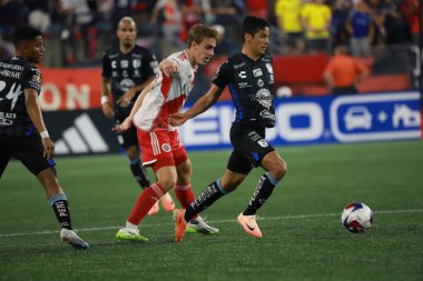 (Lig Kupası: Queretaro, New England 'a karşı. 07 Ağustos 2023, Boston, Massachusetts, ABD: Queretaro ve New England arasındaki futbol maçı Gillette Stadyumu 'nda oynanan 16. 