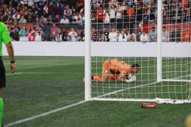Lig Kupası: Queretaro, New England 'a karşı. 07 Ağustos 2023, Foxborough, Massachusetts, ABD: Queretaro ve New England arasındaki futbol maçı Foxborough 'daki Gillette Stadyumu' nda oynanan 16..