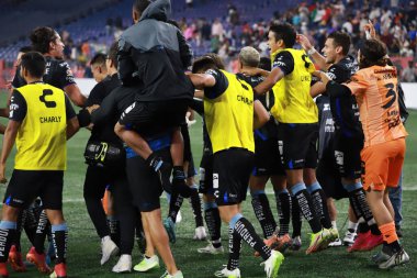 Lig Kupası: Queretaro, New England 'a karşı. 07 Ağustos 2023, Foxborough, Massachusetts, ABD: Queretaro ve New England arasındaki futbol maçı Foxborough 'daki Gillette Stadyumu' nda oynanan 16..