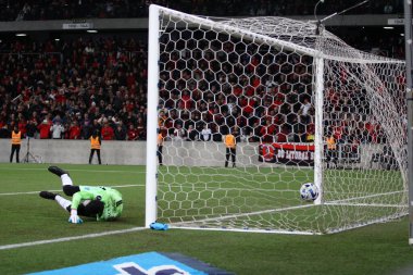 CURITIBA (PR) Brazil 08 / 08 / 2023 - Fernandinho (Athletico PR) golünü atıyor ve Athletico PR ile Bolivar arasında oynanan ikinci turda Copa Libertadores 2023 'ün 16. Raundunda geçerli olan penaltı golünü kutluyor