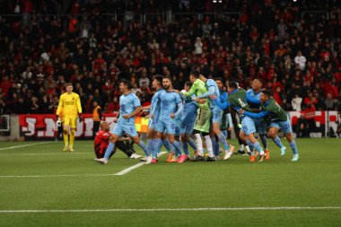 CURITIBA (PR) Brazil 08 / 08 / 2023 - Athletico PR ve Bolivar arasındaki rövanş maçı Copa Libertadores 2023 'ün 16. Raundu için geçerli, Ligga Arena' da 8 Ağustos 2023. 