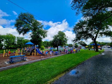 Norwood City manzarası. 08 Ağustos 2023, Norwood, Massachusetts, ABD: Norwood, ABD 'nin Massachusetts eyaletinin Norfolk ilçesine bağlı bir köydür.