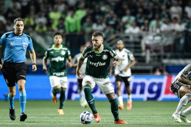 Sao Paulo (SP), Brezilya 08 / 09 / 2023 - Palmeiras ile Atletico-MG arasındaki maçta Ze Rafael, Copa Conmebol Libertadores 2023 'ün ikinci ayağı için geçerli, Allianz Parque' da düzenlendi.