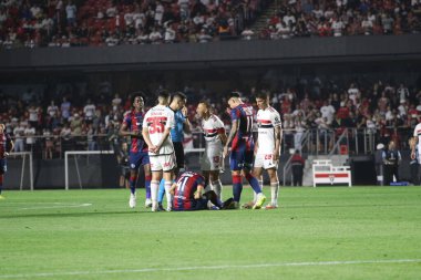 Sao Paulo (SP), Brezilya 08 / 10 / 2023 - Arjantinli Sao Paulo ile San Lourenzo arasında oynanan maçta bu Perşembe gecesi Morumbi Stadyumu 'nda Copa Sul Americana için geçerli olacak..