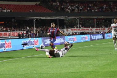 Sao Paulo (SP), Brezilya 08 / 10 / 2023 - Arjantinli Sao Paulo ile San Lourenzo arasında oynanan maçta bu Perşembe gecesi Morumbi Stadyumu 'nda Copa Sul Americana için geçerli olacak..