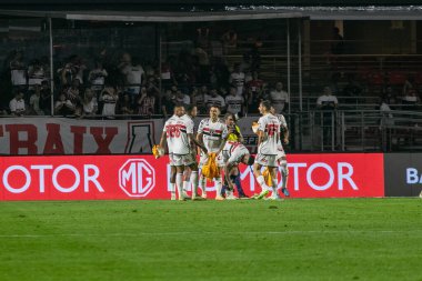 Sao Paulo (SP), Brezilya 08 / 10 / 2023 - Arjantinli Sao Paulo ile San Lourenzo arasında oynanan maçta bu Perşembe gecesi Morumbi Stadyumu 'nda Copa Sul Americana için geçerli olacak.