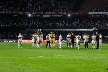 Sao Paulo (SP), Brezilya 08 / 10 / 2023 - Arjantinli Sao Paulo ile San Lourenzo arasında oynanan maçta bu Perşembe gecesi Morumbi Stadyumu 'nda Copa Sul Americana için geçerli olacak..