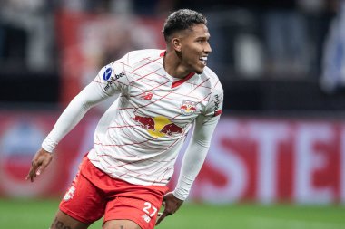 Sao Paulo (SP), Brezilya 08 / 10 / 2023 Sorriso do RB Bragantino, bu Perşembe Conmebol Sudamericana 'nın 16. Raundunda geçerli olan Amerika-MG maçında golünü kutluyor.