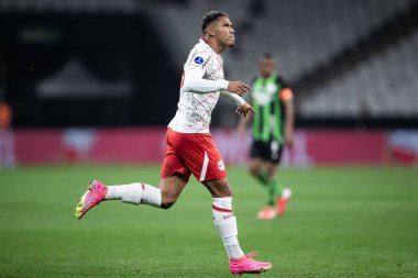 Sao Paulo (SP), Brezilya 08 / 10 / 2023 Sorriso do RB Bragantino, bu Perşembe Conmebol Sudamericana 'nın 16. Raundunda geçerli olan Amerika-MG maçında golünü kutluyor.