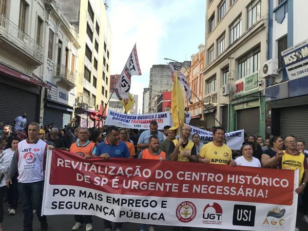 Protesto Empresários Contra Toxicodependentes Cracolândia Agosto 2023 São Paulo Brasil — Fotografia de Stock