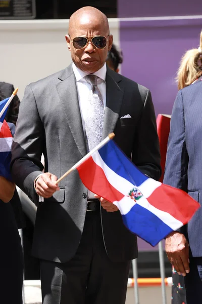 Mayor Adams Delivers Remarks Dominican Republic Flag Raising Ceremony August — Stock Photo, Image