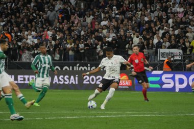 Sao Paulo (SP), 08 / 13 / 2023 - Corinthians x Coritiba - Wesley 'nin bu Pazar öğleden sonra Brezilya Şampiyonası için geçerli olan maçtaki golü (13) Sao Paulo' nun doğu bölgesindeki Arena Corinthians 'da. 