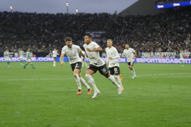 Sao Paulo (SP), 08 / 13 / 2023 - Corinthians x Coritiba - Wesley 'nin bu Pazar öğleden sonra Brezilya Şampiyonası için geçerli olan maçtaki golü (13) Sao Paulo' nun doğu bölgesindeki Arena Corinthians 'da.