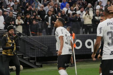 Sao Paulo (SP), 08 / 13 / 2023 - Corinthians x Coritiba - Wesley 'nin bu Pazar öğleden sonra Brezilya Şampiyonası için geçerli olan maçtaki golü (13) Sao Paulo' nun doğu bölgesindeki Arena Corinthians 'da. 
