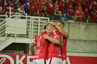 NATAL (RN), Brazil 08 / 13 / 2023 - Brasileirao / Serie C 2023 / America-RN / Pouso Alegre - Amerika-RN ve Pouso Alegre arasında, Natal / RN 'deki Arena das Dunas, Brasileirao / Serie C 2023 için geçerli . 