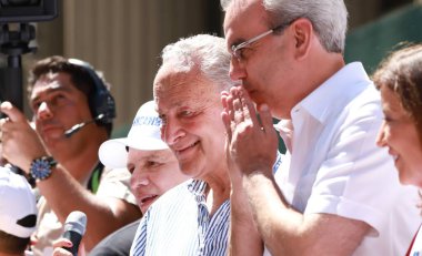 New York 'taki 41. Dominik Günü Geçidi 2023. 13 Ağustos 2023, New York, ABD: Dominik Günü 2023 geçidi, New York Belediye Başkanı Eric Adams 'ın katıldığı 37.