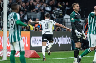 Sao Paulo (SP), Brezilya 08 / 13 / 2023 - Yuri Alberto, Corinthians ile Coritiba arasında oynanan ve 2023 Brezilya Futbol Şampiyonası 'nın 19.