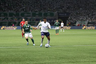 Sao Paulo (SP), Brezilya 08 / 14 / 2023 - M Jussa Palmeiras ve Cruzeiro arasında oynanan ve 2023 Brezilya Futbol Şampiyonası 'nın 19. turu için geçerli olan maçta Sao Paulo' nun batı bölgesindeki Allianz Parque 'da düzenlendi.