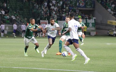 Sao Paulo (SP), Brezilya 08 / 14 / 2023 - Palmeiras ve Cruzeiro arasındaki maç, Sao Paulo 'nun batı bölgesindeki Allianz Parque' da düzenlenen 2023 Brezilya Futbol Şampiyonası 'nın 19. 