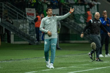 Sao Paulo (SP), Brezilya 08 / 14 / 2023 - Sao Paulo 'nun batı bölgesindeki Allianz Parque' da düzenlenen 2023 Brezilya Futbol Şampiyonası 'nın 19. turu için geçerli olan Palmeiras ve Cruzeiro arasında oynanan karşılaşmada Koç Abel Ferreira