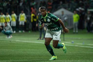 Sao Paulo (SP), Brezilya 08 / 14 / 2023 - Palmeiras 'tan Endrick, Palmeiras ve Cruzeiro arasında oynanan 2023 Brezilya Futbol Şampiyonası' nın 19.