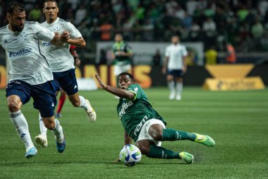 Sao Paulo (SP), Brezilya 08 / 14 / 2023 - Palmeiras 'tan Endrick, Palmeiras ve Cruzeiro arasında oynanan 2023 Brezilya Futbol Şampiyonası' nın 19.