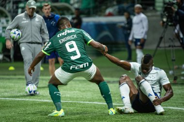 Sao Paulo (SP), Brezilya 08 / 14 / 2023 - Palmeiras 'tan Endrick, Palmeiras ve Cruzeiro arasında oynanan 2023 Brezilya Futbol Şampiyonası' nın 19.