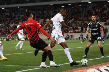 CURITIBA (PR), Brazil 08 / 15 / 2023 - Athletico Pr ve Cuiaba arasındaki maçın başlatılması 2023 Brezilya Şampiyonası 'nın 19' uncu turu için geçerli, Salı gecesi Ligga Arena 'da (15)) 