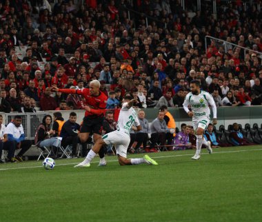 CURITIBA (PR), Brazil 08 / 15 / 2023 - Athletico Pr ve Cuiaba arasındaki maçın başlatılması 2023 Brezilya Şampiyonası 'nın 19' uncu turu için geçerli, Salı gecesi Ligga Arena 'da (15))