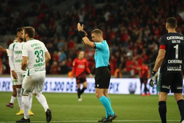 CURITIBA (PR), Brazil 08 / 15 / 2023 - Athletico Pr ve Cuiaba arasındaki maçın başlatılması 2023 Brezilya Şampiyonası 'nın 19' uncu turu için geçerli, Salı gecesi Ligga Arena 'da (15)) 