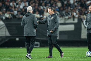 Corinthians Futbol Takımı 'nın antrenman oturumu. 15 Ağustos 2023, Sao Paulo, Brezilya: Corinthians futbol takımının taraftarları için Sao Paulo 'nun doğu bölgesindeki Neo Quimica Arena' da açık antrenman oturumu. 
