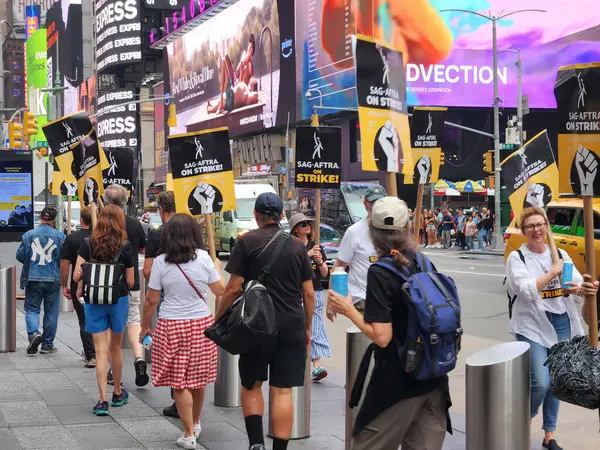 Sag Aftra Huelga Times Square Agosto 2023 Nueva York Estados —  Fotos de Stock
