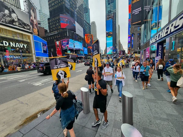 Sag Aftra Auf Streikkundgebung Times Square August 2023 New York — Stockfoto