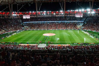 Rio de Janeiro (RJ), Brezilya 08 / 16 / 2023 - Rio de Janeiro 'nun kuzey bölgesindeki Mario Filho Stadyumu' nda düzenlenen 2023 Copa do Brasil yarı finalinde Flamengo ile Genio arasında oynanan maç
