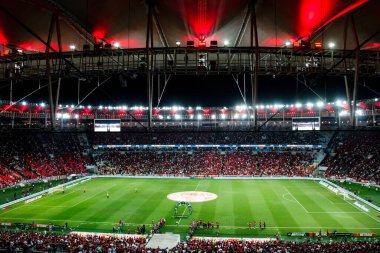 Rio de Janeiro (RJ), Brezilya 08 / 16 / 2023 - Rio de Janeiro 'nun kuzey bölgesindeki Mario Filho Stadyumu' nda düzenlenen 2023 Copa do Brasil yarı finalinde Flamengo ile Genio arasında oynanan maç